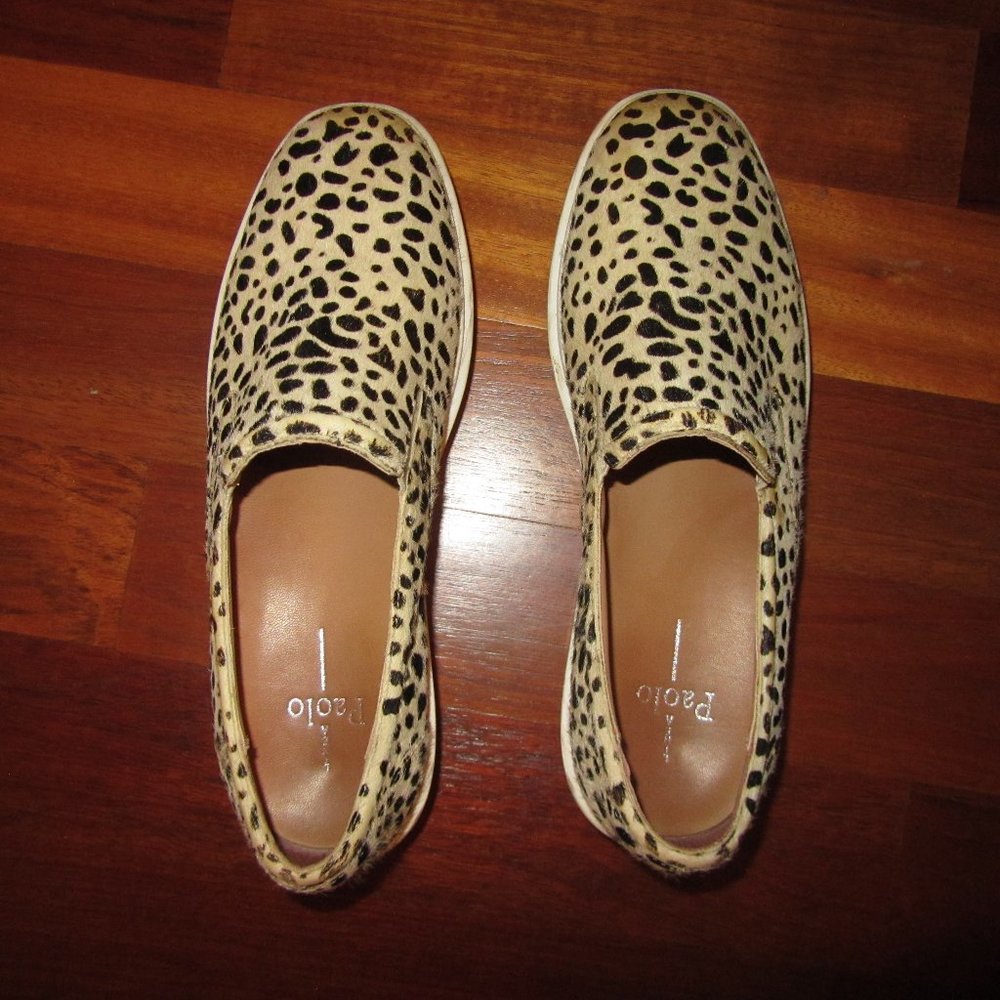 Paolo Wedged Slip on Cheetah Fur Sneakers